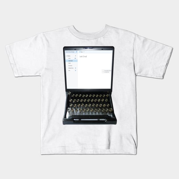 VINTAGE TYPEWRITER LAPTOP Pop Art Kids T-Shirt by BruceALMIGHTY Baker